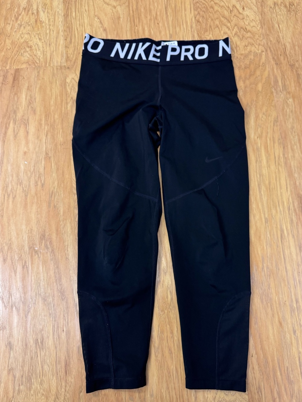 Black Women’s Nike Pro High Waist Leggings with Sheer Panel